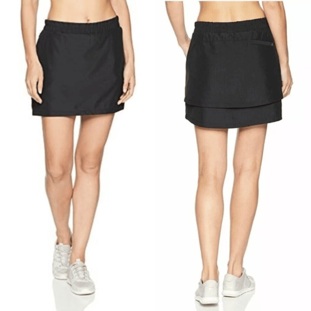 nwt TASC Athletic Ace Skirt with Compression Shorts (Skort), Black - Size L/XL